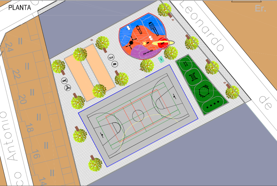 Nuevo parque para Ejido Noreste con pista polideportiva, zona de juegos, calistenia, circuito biosaludable y pistas de petanca