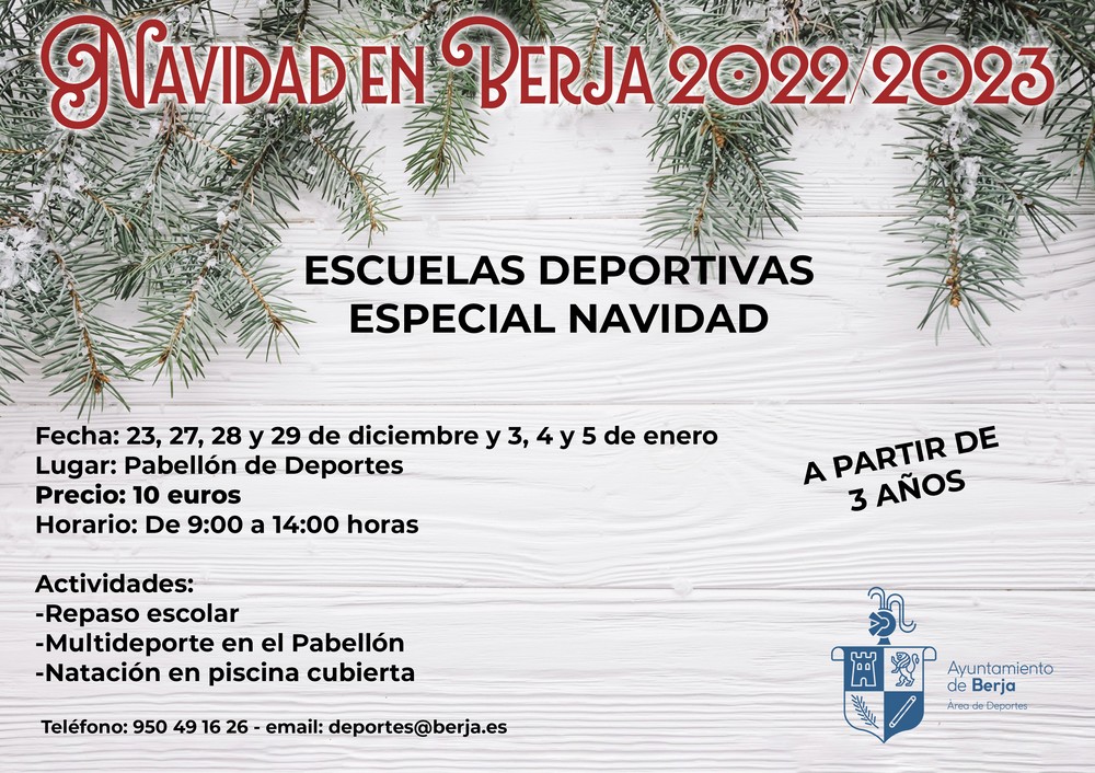 Berja pone en marcha una escuela deportiva especial para la Navidad en el Pabellón