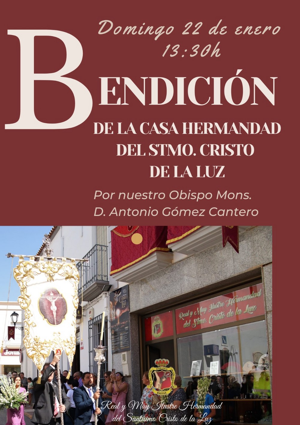 El obispo de Almería bendecirá la Casa de la Hermandad del Cristo de la Luz