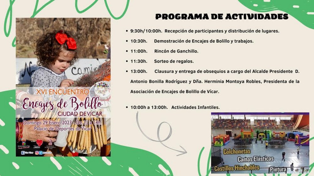 Todo listo para el XVI Encuentro Provincial de Encajeras de Bolillo