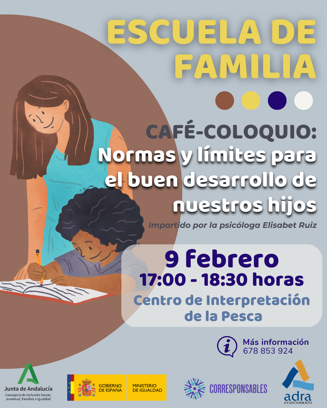 La Escuela de Familia de Adra acoge el café-coloquio ‘Normas y límites para el buen desarrollo de nuestros hijos’