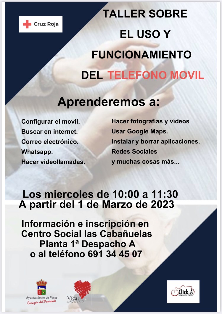 Los mayores de Vícar tendrán un taller para aprender a usar el teléfono móvil