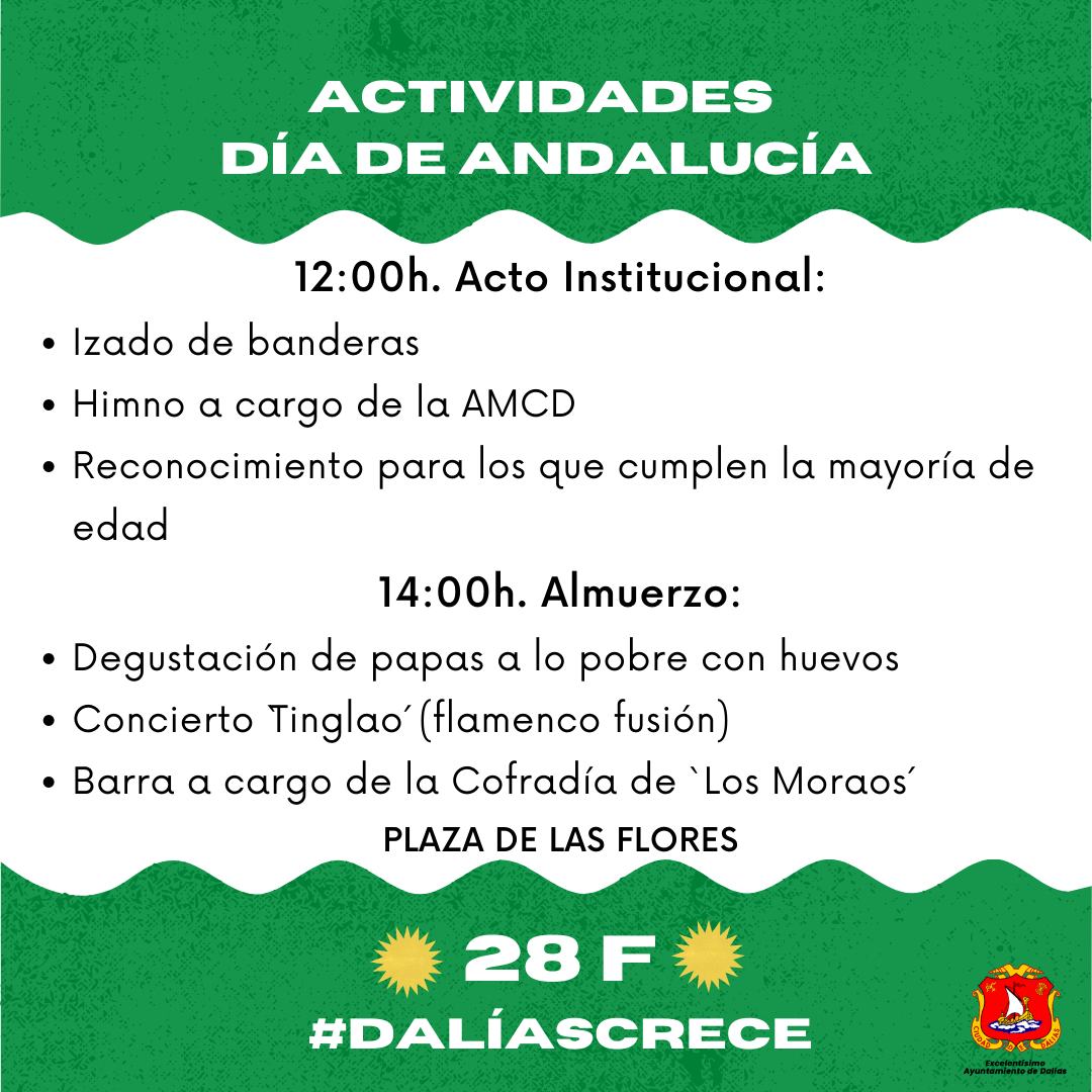 Amplia programación durante todo el fin de semana en Dalías con motivo del Día de Andalucía