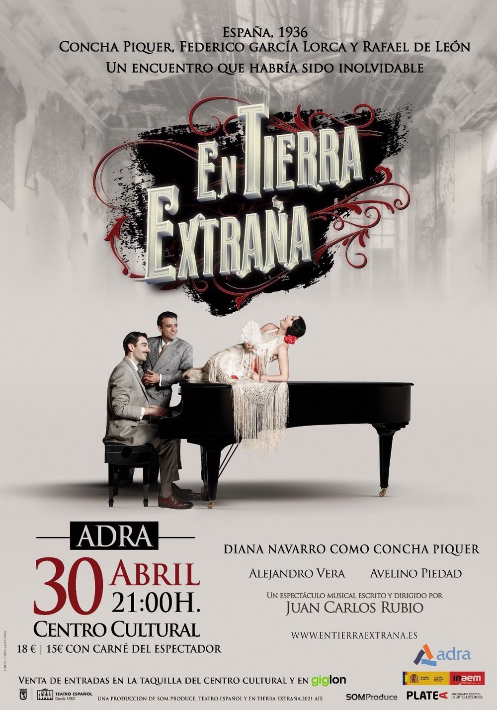 El Centro Cultural de Adra reabrirá sus puertas de la mano de la gran Diana Navarro y su espectáculo 'En tierra extraña'