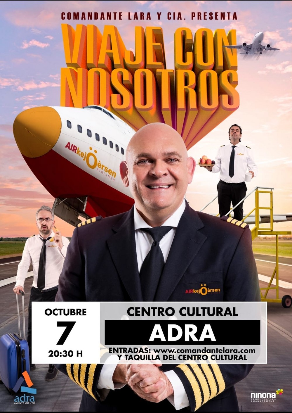 Vuelve a Adra el humor de ‘Comandante Lara & Cía’ el 7 de octubre con su nuevo espectáculo ‘Viaje con nosotros’