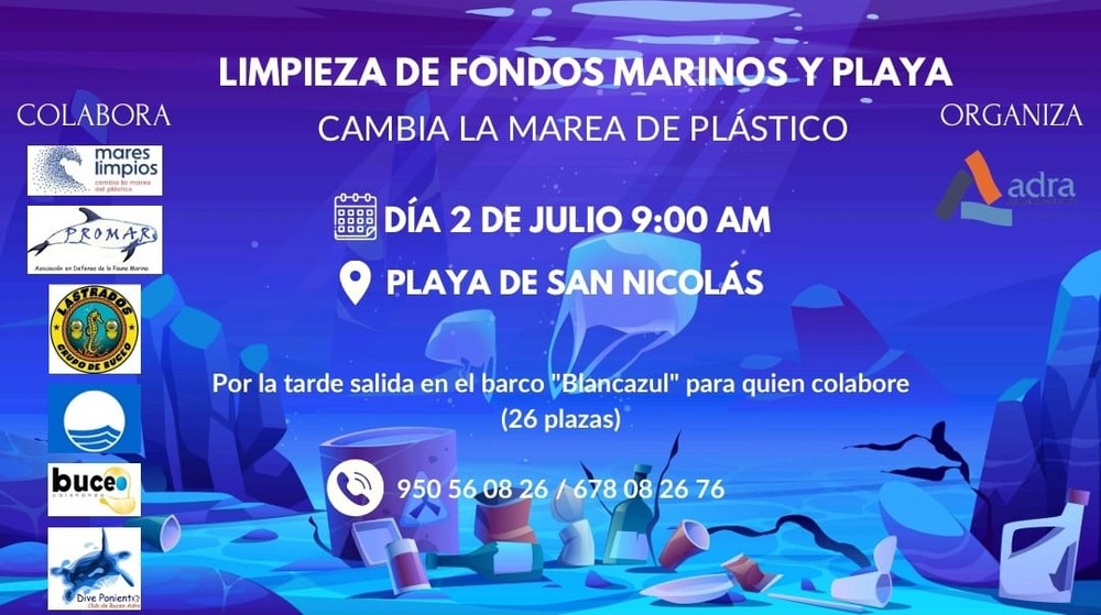 Ayuntamiento de Adra organiza una limpieza de fondos marinos el domingo 2 de julio