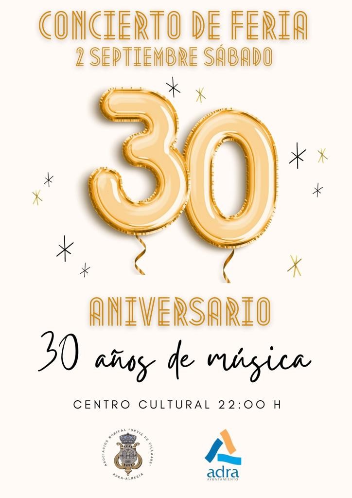 Adra celebra el 30 Aniversario de la Asociación Musical ‘Ortiz de Villajos’ con un concierto en el Centro Cultural