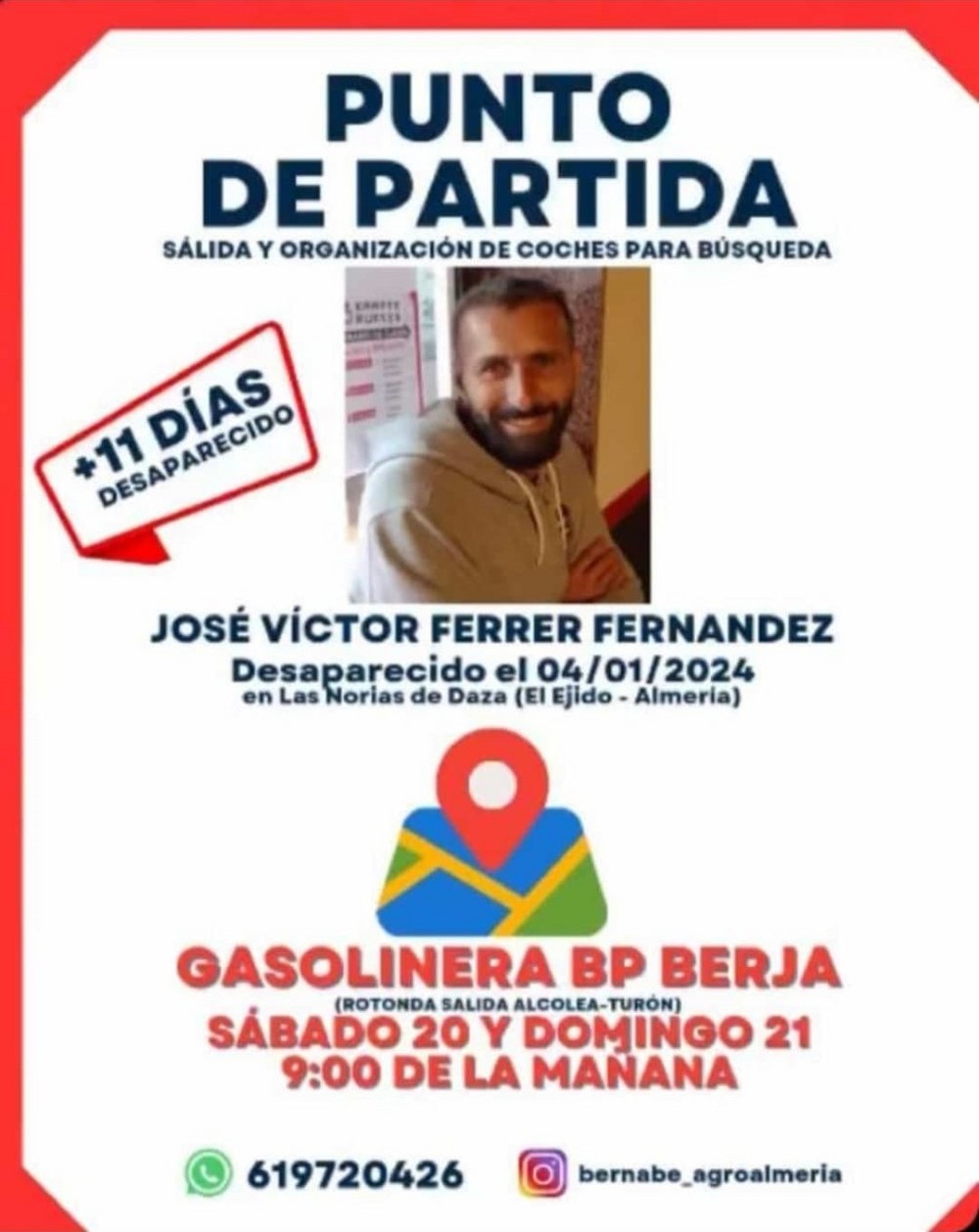 La pista de José Víctor se pierde en Puerto Lumbreras