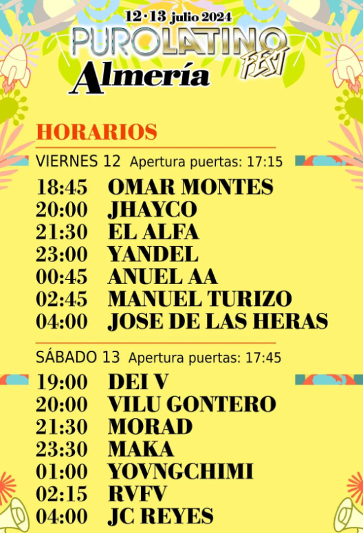 Puro Latino Almería Fest llega a la capital con Anuel AA, Jhayco, Rvfv, JC Reyes y muchos más artistas