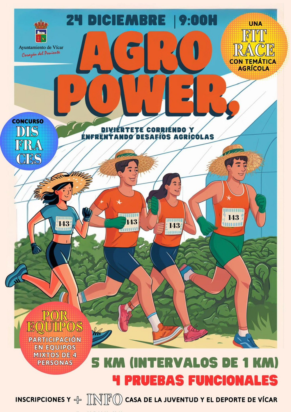 Vícar se echa mañana a la calle con la Mini San Silvestre de Vícar y el I Agro Power, una prueba que une el deporte y la diversión